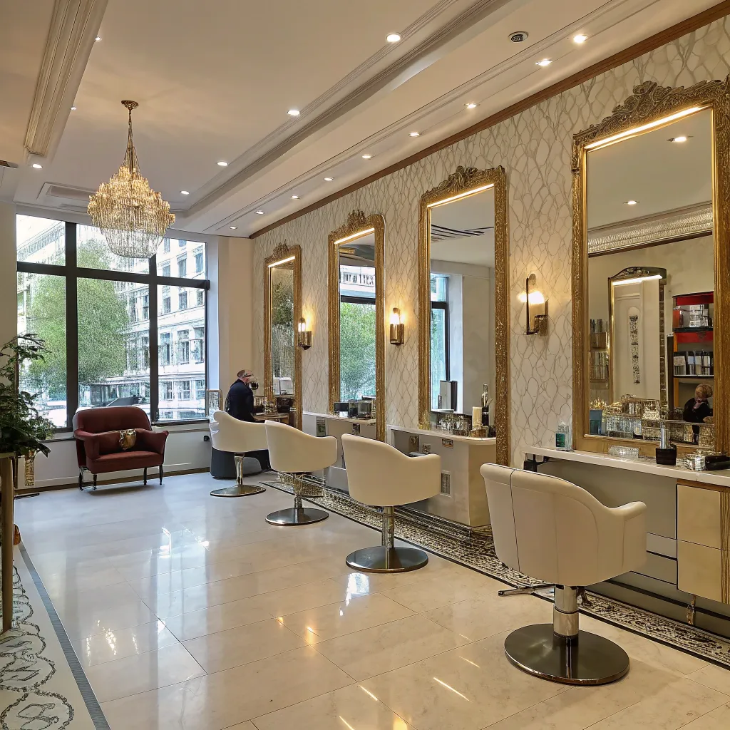Elegant interior of Luxe Hair Salon